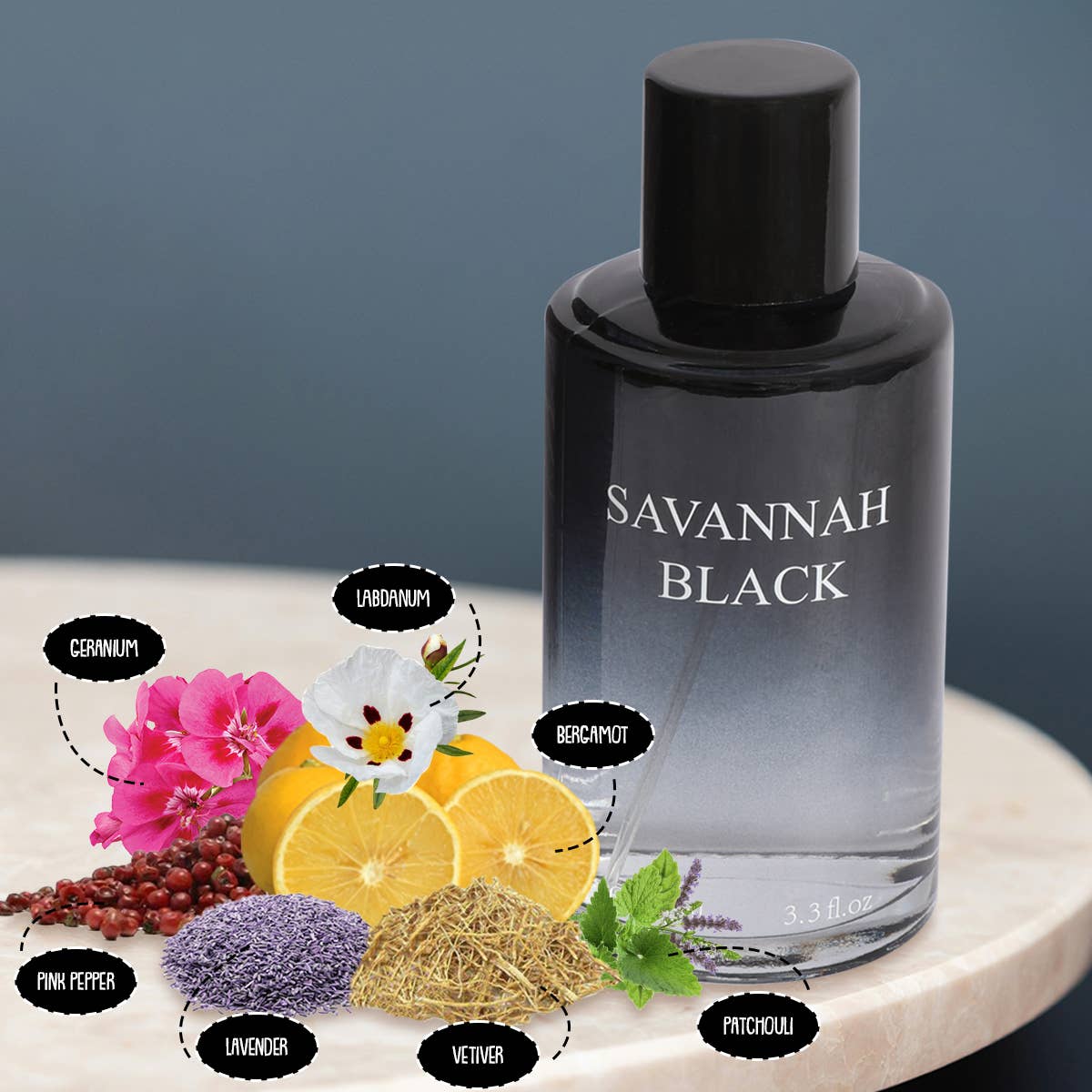 Colonia en aerosol natural Savannah Black para hombres