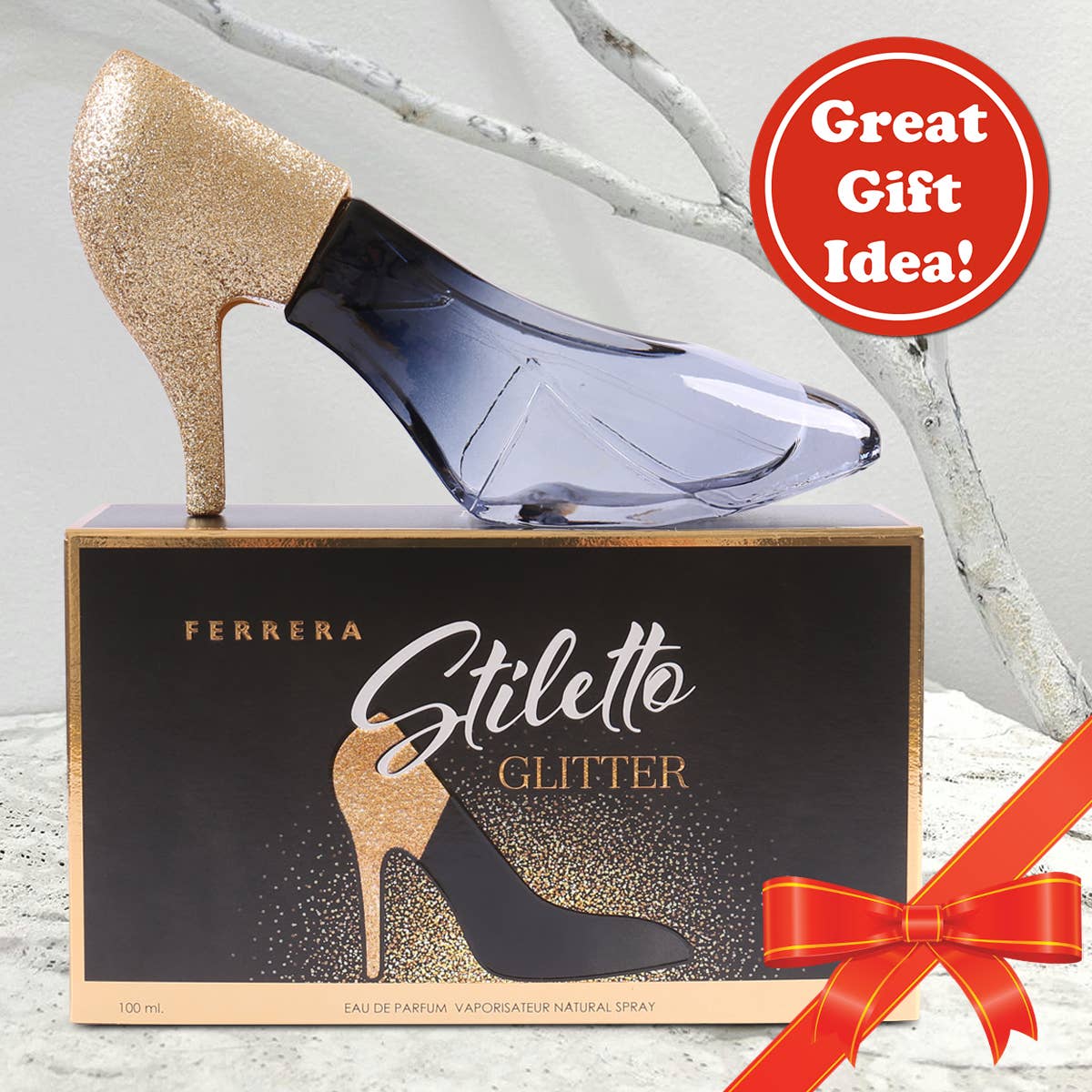 Perfume en spray con purpurina Stiletto de Ferrera para mujer